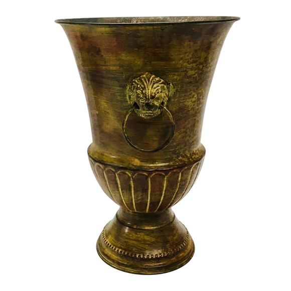 Large French Metal Urn, Rustic Planter with Handles - Picture 4 of 5